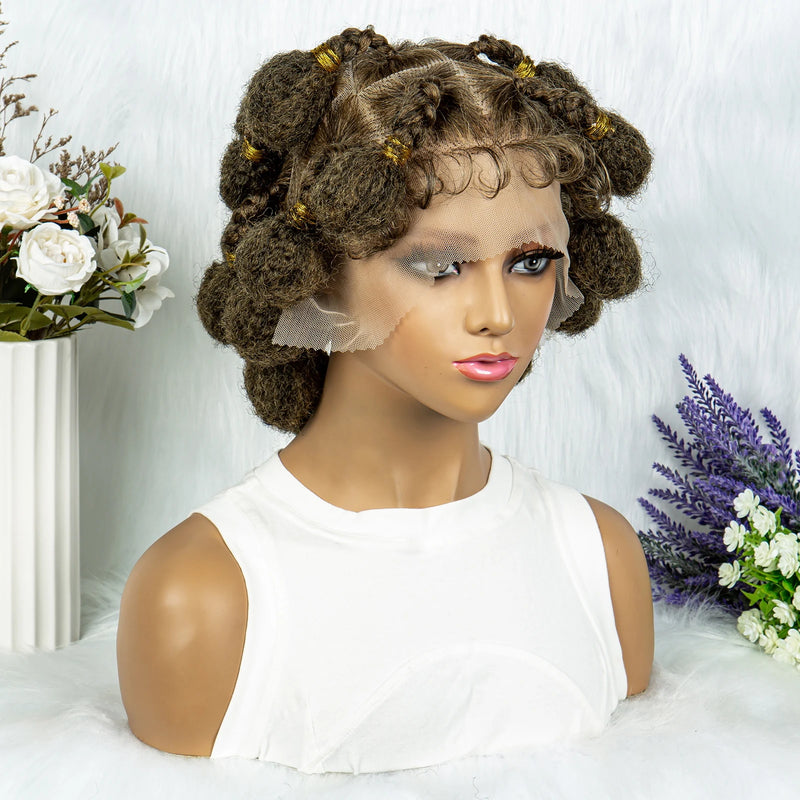 Burgundy 99J# Handmade Bantu Braided Wigs Synthetic Full Lace Braided Lace Wigs for Women Lace Front Braids Wigs with Baby Hair