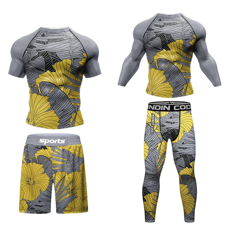 Cody Lundin Durability MMA BJJ Rash Guard Tight Exercise Jogging T - Shirts+Pants 3D Print Compression - View 23 | SAMAG