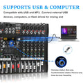 Fuluode 6/8/12/16 Channel Mixing Console Audio Mixer Mono 99 Digital Effect USB Sound Card dj Karaoke Mixer Bluetooth 48V 2 AUX