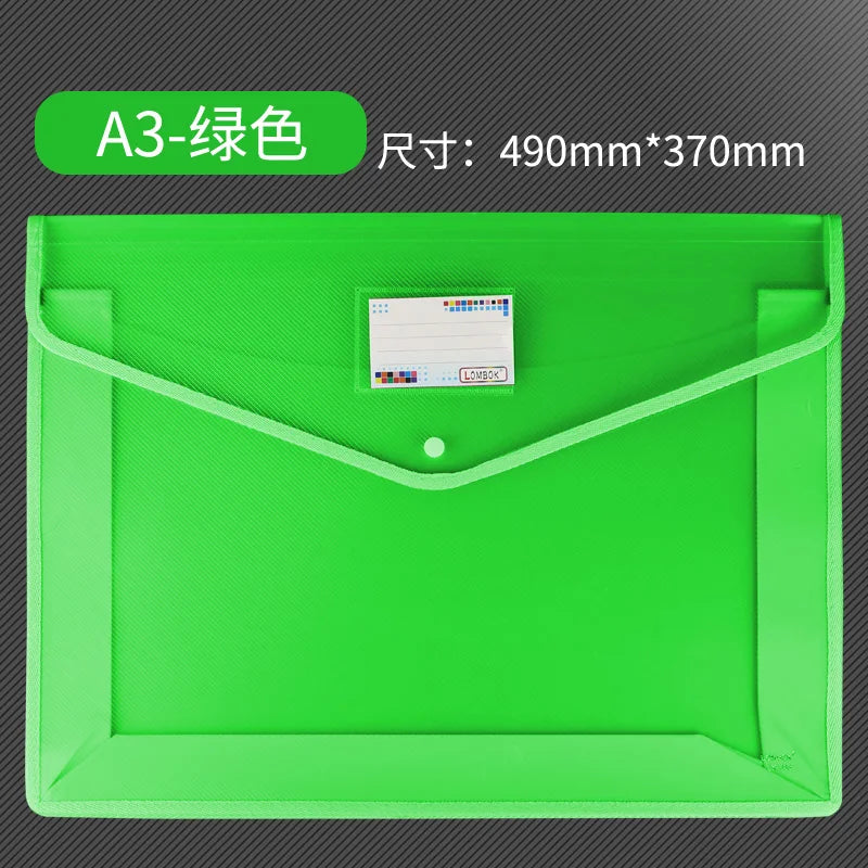 A3 Extra Large Document Bag Snap Button Bag 8k Drawing Paper Simple Data File Painting Work Storage Bag Large Information Bag