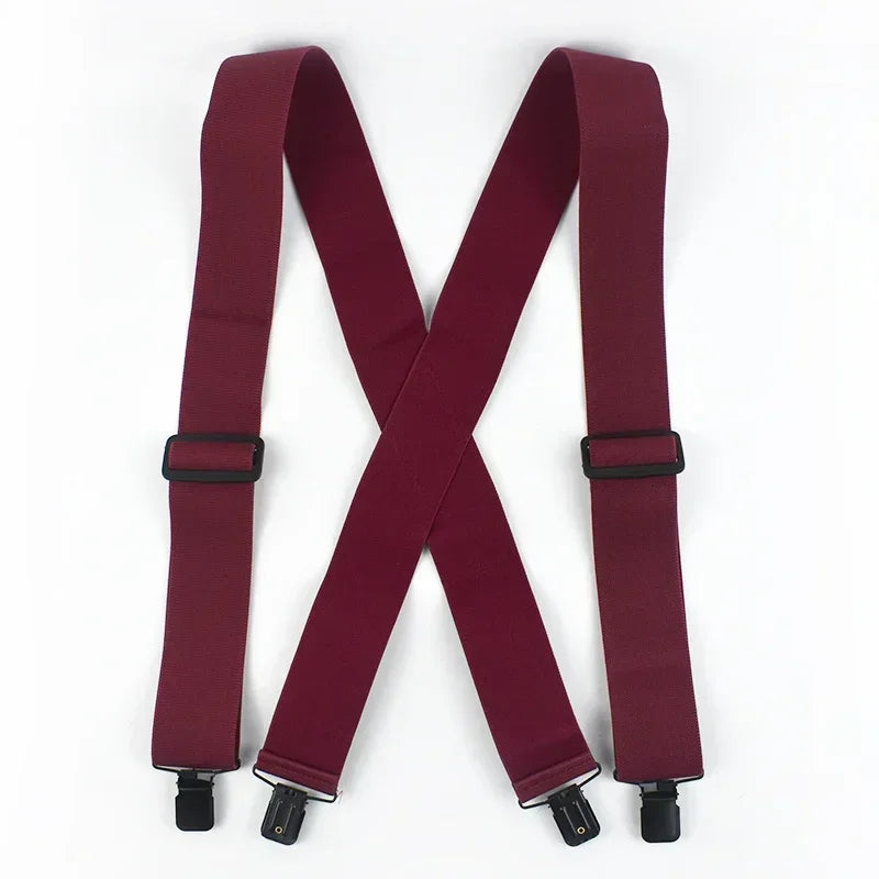 Deepeel Fashion 5cm Wide Adults Men's Suspenders Adjust Elastic Strap X - type 4 Clips Male Braces - Visuel 13 | SAMAG