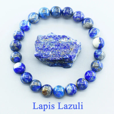 Real 5A Natural Lapis Lazuli Stone Beads Bracelet Homme Elastic Energy Healing Jewelry for Women Gift for Boyfriend | SAMAG