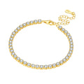 Original 925 Sterling Silver Zirconia Tennis Chain Bracelet for Women Adjustable Gold Color Hot Sale Ideal Birthday Party Gifts