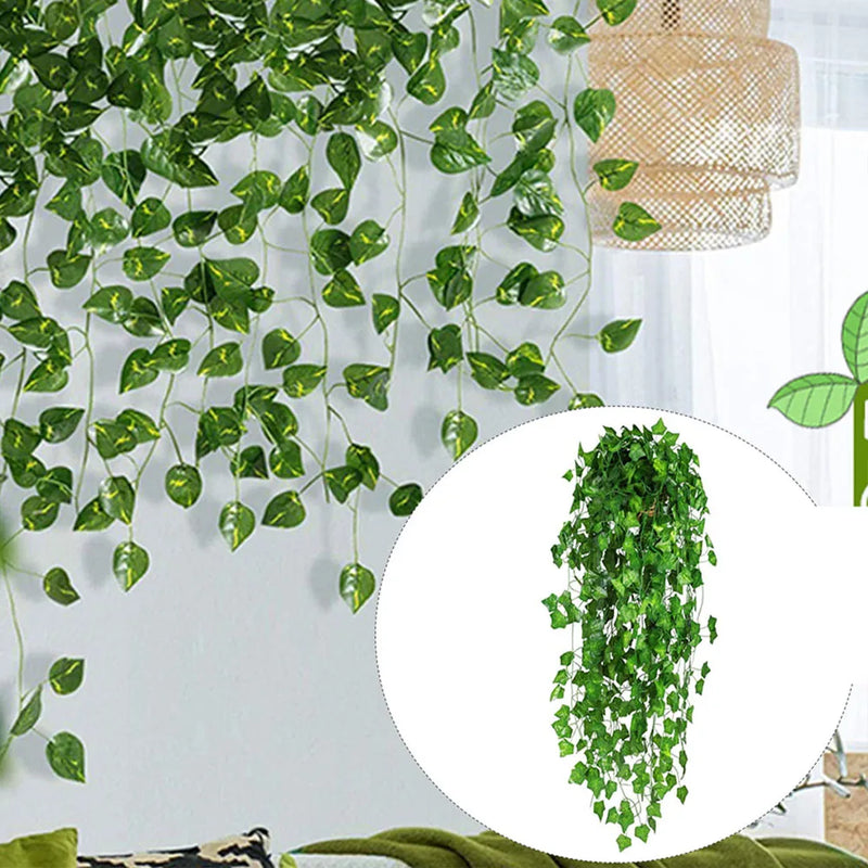 Artificial Plants Home Decor Green Silk Hanging vines Fake Leaf Garland Leaves Diy For Wedding Party Room Garden Decoration