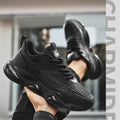 Men's Sports Shoes Trendy Flat Heel Low-top Soft-soled Round Toe Lace-up Large Size New High-quality Solid Color Running Shoes