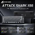 ATTACK SHARK X66 Bluetooth Wireless Wired Mechanical Keyboard RGB Gasket Hot Swappable Knob Side Printed PBT Keycaps for Gaming