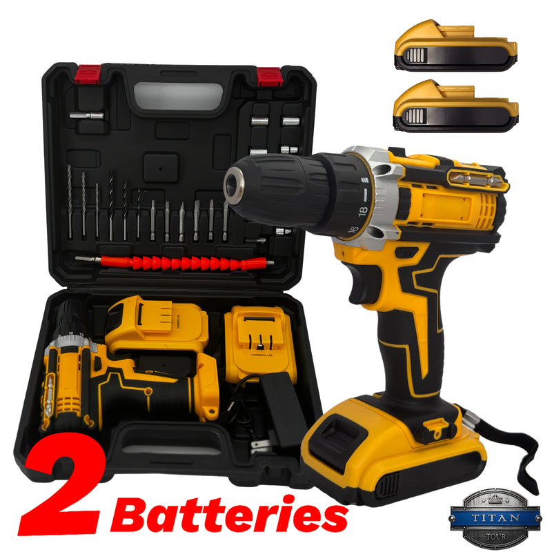 21V Cordless Drill Driver with 2 Batteries, Electric Screwdriver Set, 6 Speed, 18+1 Torque, Power with Bits - View 5 | SAMAG