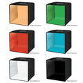 LED Photo Studio Light Box Kit 12"x12" with 120pcs LEDs 6 Backdrops for Photography Portable Dimmable Versatile