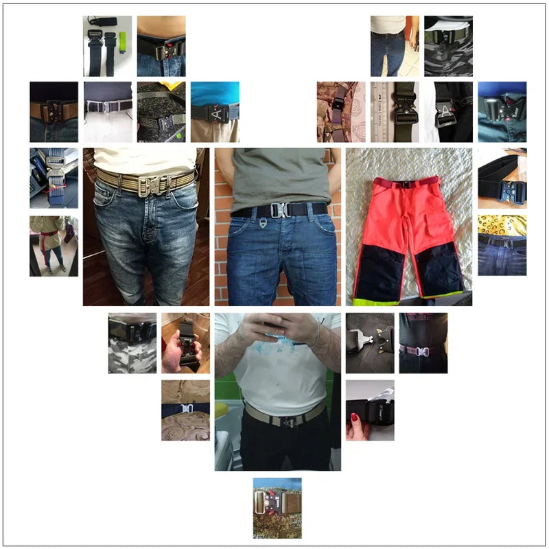 New Fashion Nylon Belt  Magnetic Buckle Adjustable Belts For Men Elastic Belts High Quality Wear-resistant Training Belt  YD117