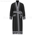 Men's Long Robe Pajamas Set Baroque Style Bathrobe Kimono Shorts Pijamas Spring Summer Sleepwear Home Clothes Satin Loungewear