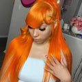 Brazilian Straight #350 Ginger Orange 13x6 HD Lace Front Human Hair Wigs 13x4 Glueless Lace Frontal Wig Closure Wigs For Women