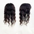 15x16cm Virgin European Human Hair Topper Hair Piece Clips in Loose Wave Silk Top Base Topper with Bangs for Thinning Hair Women