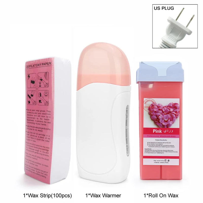2026 Depilatory Wax Cream Hair Removal Roller Wax Heater Waxing Hot Cartridge Warmer Equipment Tool Waxing Kit Unisex Roll on