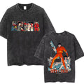 Washed Retro Japanese Anime Akira Print 100%Cotton Men Woment T-shirt Summer Autumn Daily Sports Party Casual Loose Short Sleeve