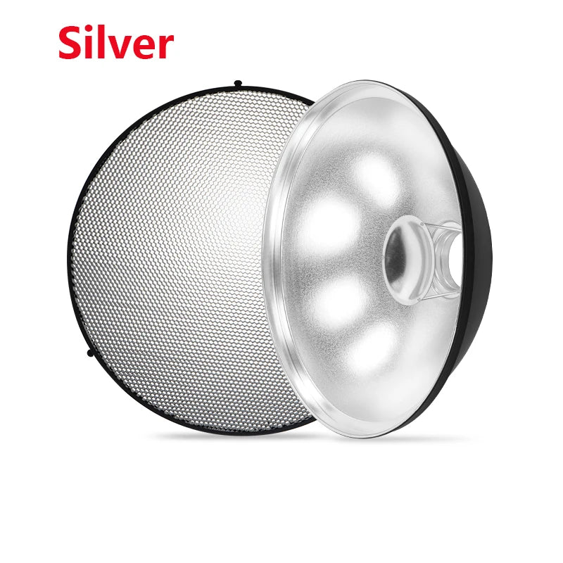Selens Reflector Beauty Dish 42cm/16.5in Honeycomb Grid and Diffuser Kit for Bowens Mount Studio Shooting Strobe Steady Light