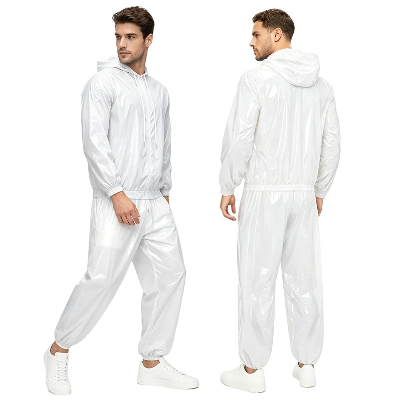 Men Waterproof Glossy Jacket Tops with Jogging Pants Hip | SAMAG