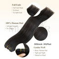 Natural Human Hair Sew-in Double Weft Extensions 50G 12-22 Inch Machine-Remy Full Head Bundle for Hair Extensions
