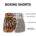 TopFight 2026 Large XXXL Leopard Pattern Boxing Shorts High Waist Muay Thai Pants for Men Women