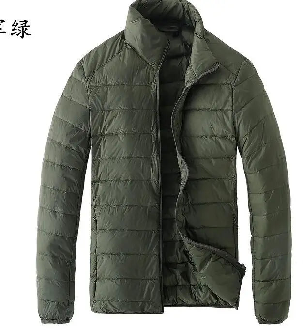 2026 Men Black Hooded Coat, Blue Zipper Control Winter Down Jacket, Green Lightweight Design Parkas Jaqueta, Asian Size M-5XL