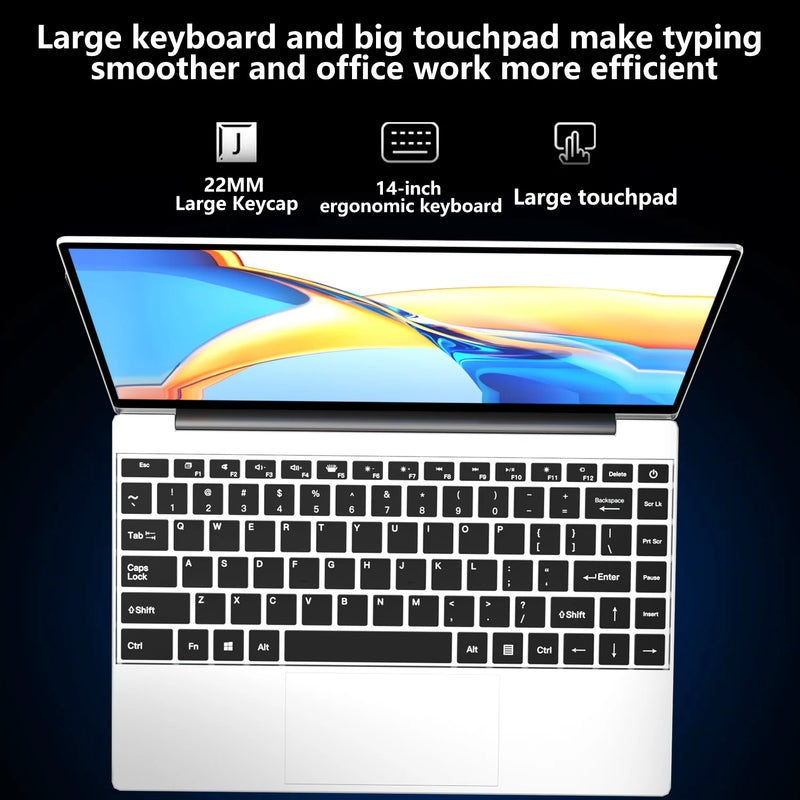Intel Pentium 4405U 14.1 Inch Laptop 2C4T 2.1GHz 16GB DDR4 2TB SSD 1920x1080 Gaming Office Study Pro Unit
