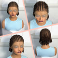 Short Ombre Cornrow Braided Bob Wig Synthetic Full Lace Braided Lace Wig with Baby Hair Knotless Handmade Braids Wigs for Women