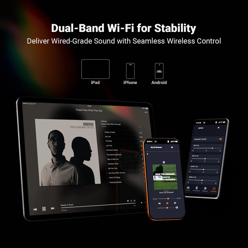 Fosi Audio S3 HiFi Music Streamer Bluetooth 5.3 AKM4493SEQ DAC Preamp Network music Player Compatible with AirPlay2, Google Cast
