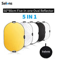 Selens 5 in 1 Collapsible Reflector Board Oval Portable Light Diffuser With Bag for Photo Studio Live Photography Kits 반사판