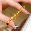 Gold Shop Same Style 9999 24K Real Gold Women's Gold Bracelet Diamond Honeycomb Design Girlfriend Party Beautiful Jewelry