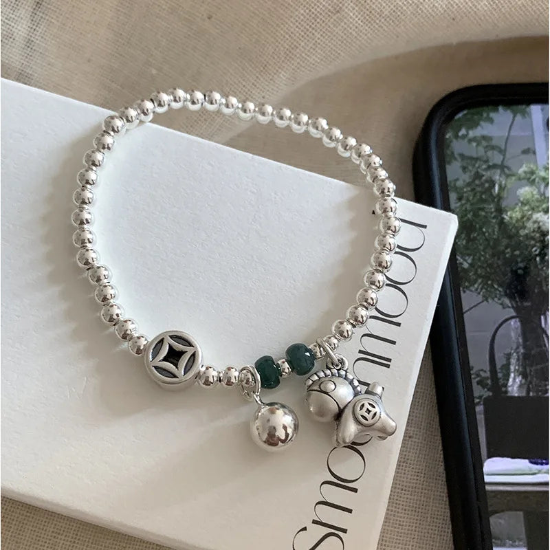 VENTFILLE 925 Sterling Silver Butterfly Bracelet for Girl Bead String Design Insect Fashion Versatile - Visuel 14 | SAMAG
