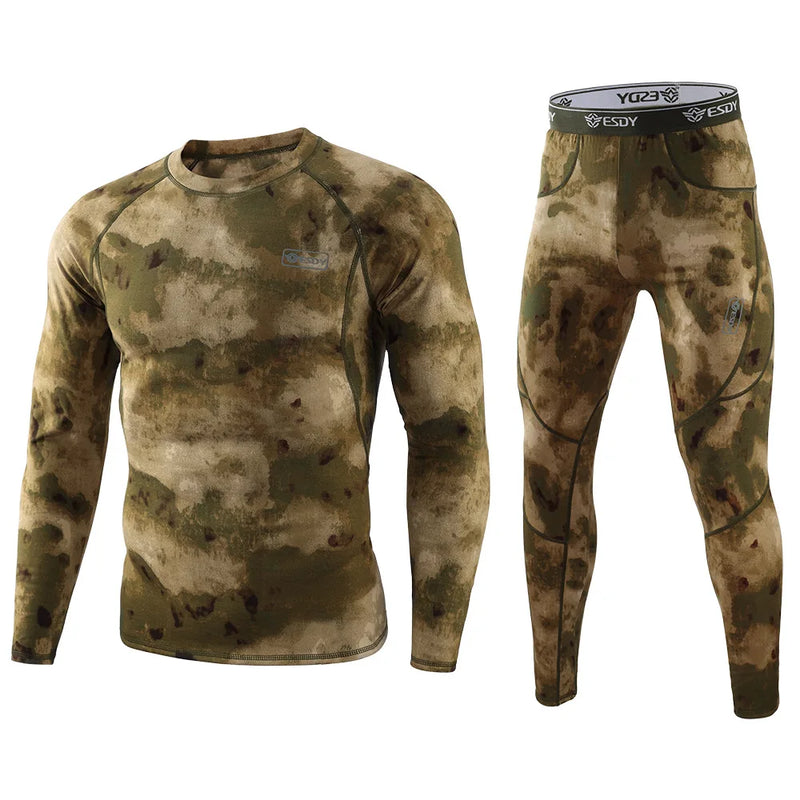 Thermal Underwear Men Winter Fleece Warm Tights Compression Quick Drying Thermo Lingerie Set Long Johns Man Camouflage Clothing