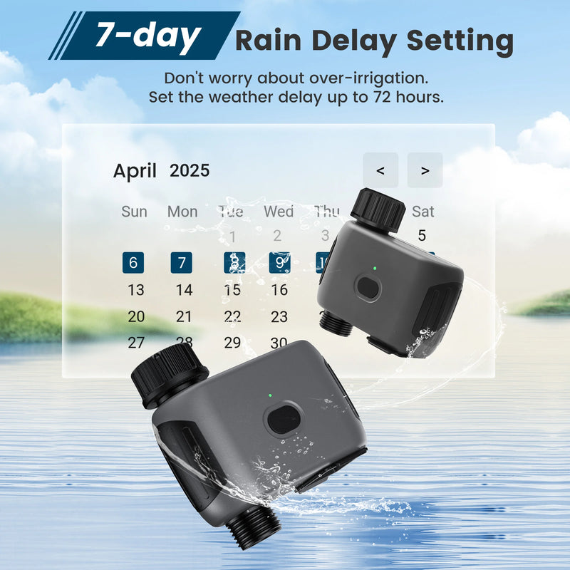 GIRIER Tuya Smart Water Timer WiFi Sprinkler Timer for Garden Drip Irrigation System No Hub Required Works with Alexa Hey Google