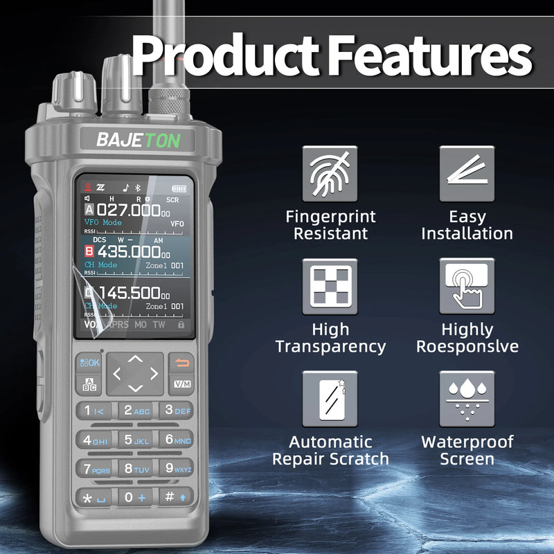 BAJETON Walkie Talkie Screen Protector Cover Protective Film Waterproof compatible with BJ-9000 Radtel RT-950 RT-950PRO Radio
