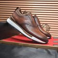 BLLIYOSS 1895 Men Shoes 2025 new Calf leather stitching  high quality Three dimensional relief sculpture Embossed badge pattern