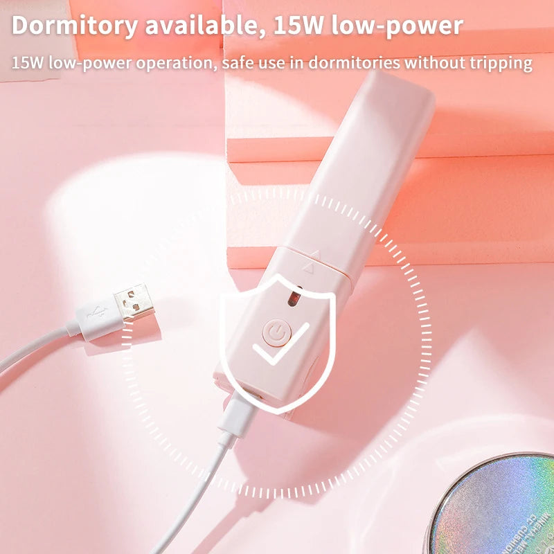 Portable Mini Cute USB Straight Hair Stick Hair Straightener Dormitory Small Power Splint Fluffy Bangs Straight Hair Curling