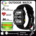 2026 New Men Smart Watch HD Bluetooth Call Sleep Heart Rate Health Monitoring Outdoor LED Flashlight Waterproof Sports Smartwatc