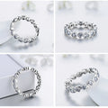 Modian Fashion Classic Cubic Zirconia Jewelry Real 925 sterling silver Love Hearts Ring Eternity Simulated Ring Bands Jewelry