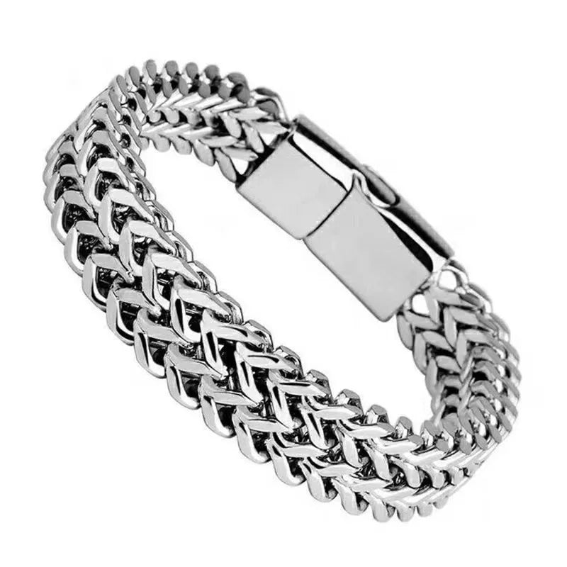 HNSP 10MM Stainless Steel Bracelet For Men Jewelry Hidden Locks Hand Chain 19/21/23CM Size Accessories - Visuel 7 | SAMAG