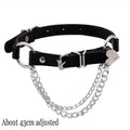 Woman Black Punk Choker Collar Necklace Sexy PU Leather Heart Lock Key Spike Chocker Gothic Cosplay Accessories Party Jewelry