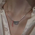 VENTFILLE 925 Sterling Silver Bead Geometry Necklace for Women Girl Korean Design Versatile Choker - Visuel 18 | SAMAG