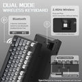 M96 Wireless Gaming Keyboard Creamy Membrane with Rainbow Backlight,Media Knob,LCD Screen,Dual Mode-Bluetooth/2.4Ghz,Ball Shape