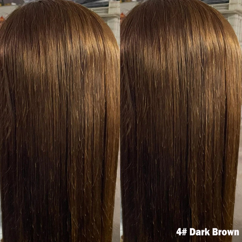 Short Bob Wigs with Bangs Malaysian Straight Silk Base Full Lace Human Hair Wigs 150% Density 5x5 in Silk Top Full Lace Wigs Bob