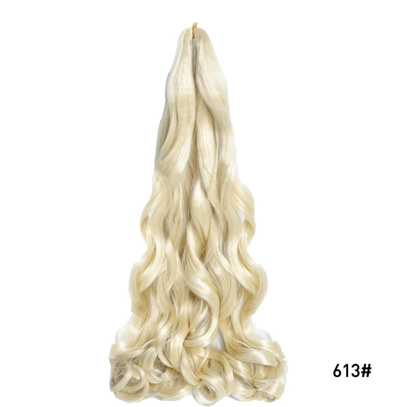 Loose Wave Braiding Hair Extensions 24" Synthetic Spiral Curls Braids Hair Pre Stretched Bouncy Braid French Curls Braiding Hair