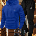 Soft Comfortable Fabric Men's Autumn Winter Casual Two - Piece Hoodie Sweatshirt Long Pants Suit with - View 3 | SAMAG