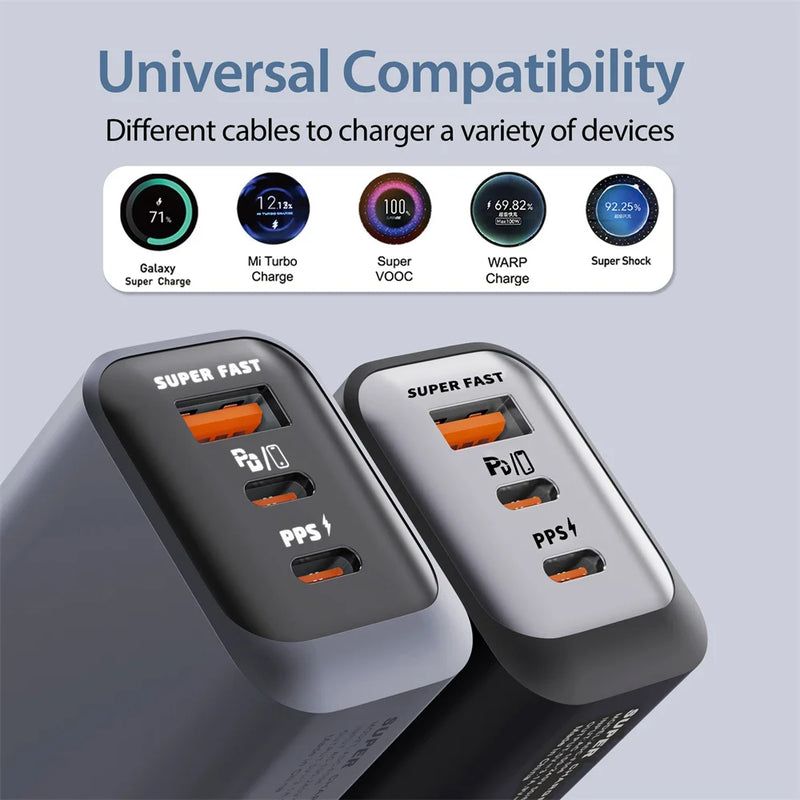 150W Type C Charger Fast Charging Phone Charger Adapter For iPhone Samsung Xiaomi Huawei EU/US/UK Plug Quick Charge Wall Charger