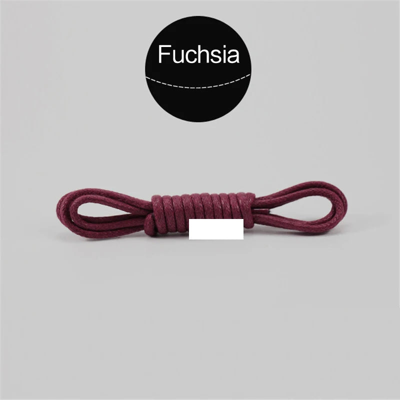 1Pair Waxed Cotton Round Shoe laces Coloured Leather Shoes lace Waterproof ShoeLaces Men Boots Shoelace Shoestring