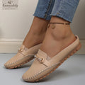 Goreyodoly women mule flats quilted slip on shoes chain detail wide fit lightweight soft sole casual comfort loafers