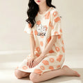 Women Large Size Pajamas Short-Sleeved Nightgown LUCK | SAMAG