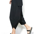 Beach Summer Cotton Linen Cargo Shorts Men Baggy Wide leg | SAMAG