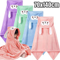 70x140CM Baby Bath Towel Coral Fleece Baby Hooded Towel Absorbent Soft Towels for Newborn Cartoon Animal Hooded Bath Blanket