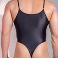 Sexy Satin Shiny Thong Cut Bodysuit Tops Fashion Traceless Tights Man Shaping Onesies High Elastic Shaping Wear Breathable